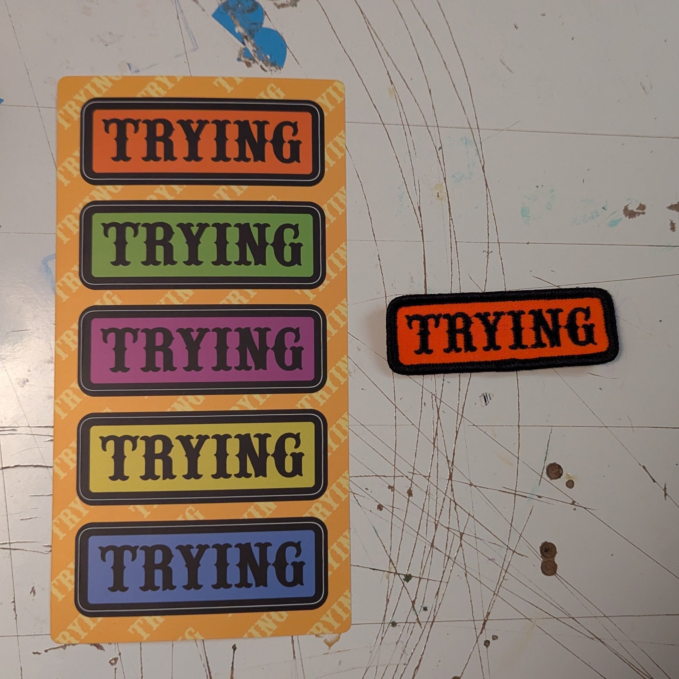 Trying patch & sticker set – Sinker Shop